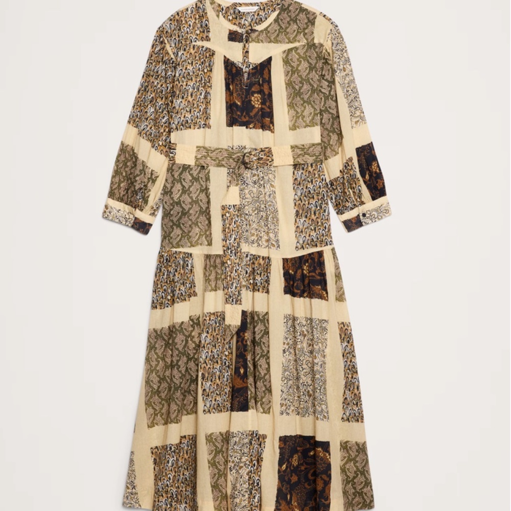 Cotton Tiered Maxi Shirt Dress